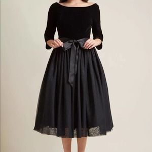 Collectif Vintage Amanda Party Swing Dress Black Womens L